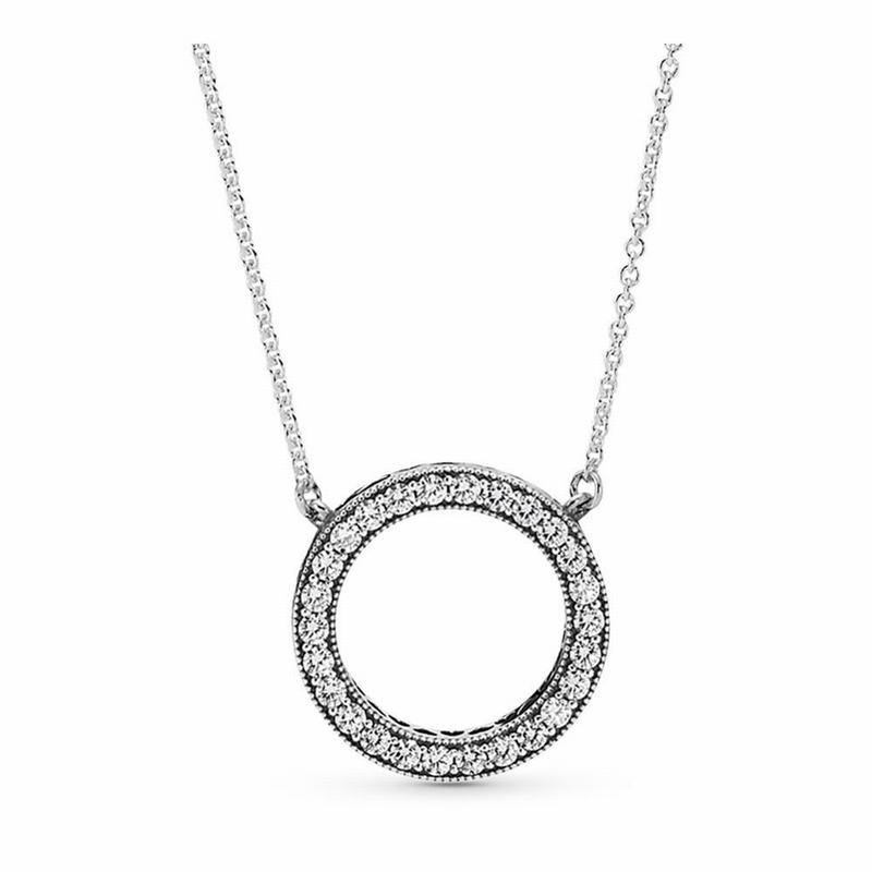 Pandora Circle Of Sparkle Necklace - Sterling Silver/Cubic Zirconia - Canada | AH2285UJ